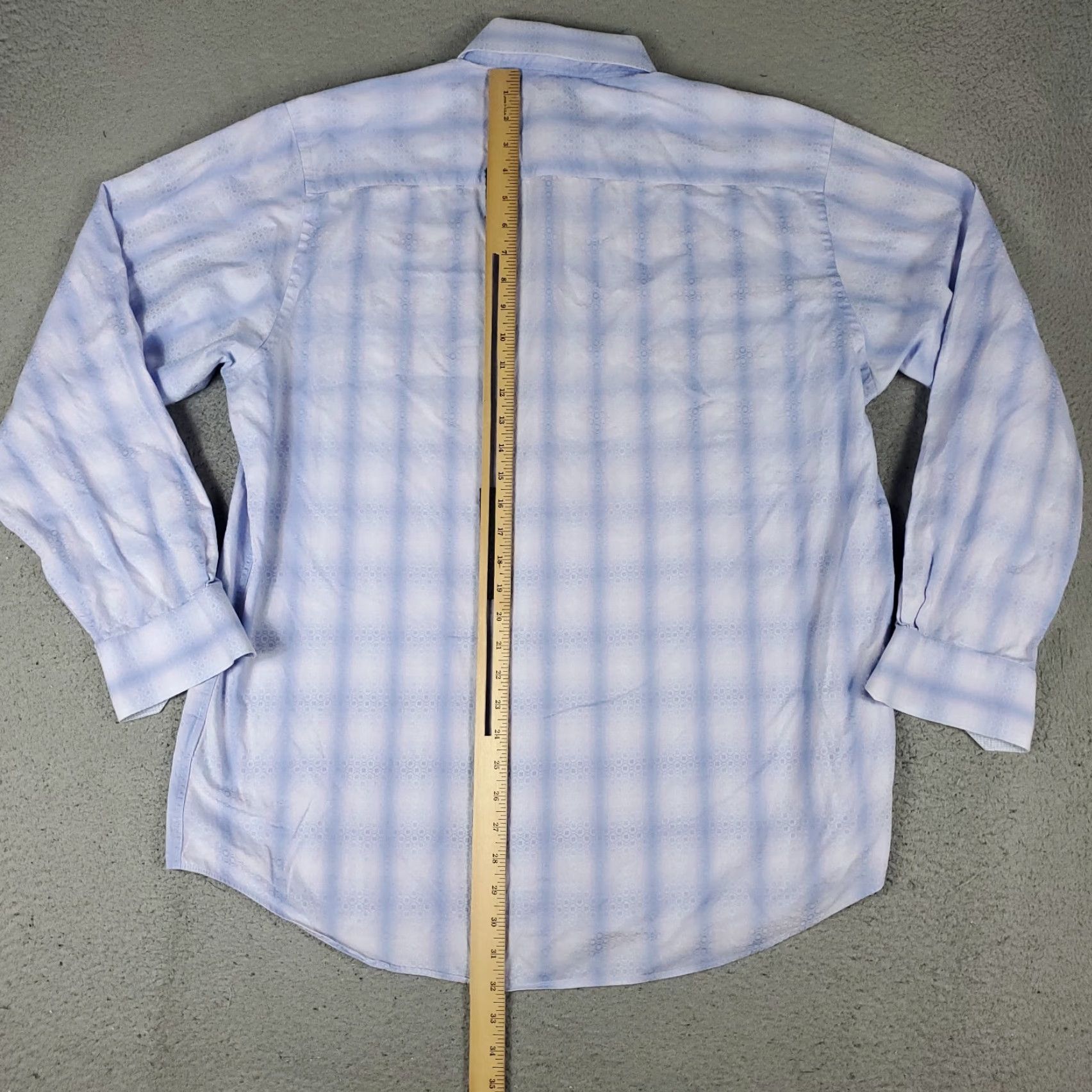 BUGATCHI Bugatchi Shirt Mens XL Blue Check Button-Up Long Sleeve Size US XL / EU 56 / 4 - 3 Thumbnail