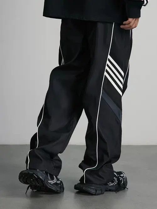 Jean Retro side striped casual straight sports trousers Size US 32 / EU 48 - 2 Thumbnail
