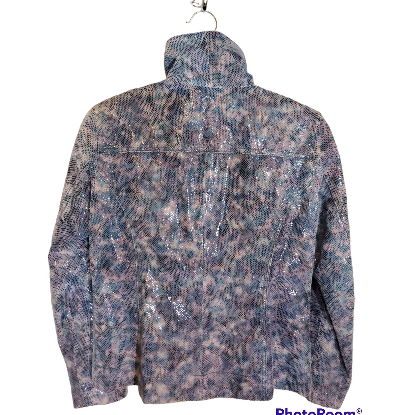 Chicos Chico's | Iridescent "Snake Skin" Leather Jacket | 0.5 (SM) Size S / US 4 / IT 40 - 8 Thumbnail
