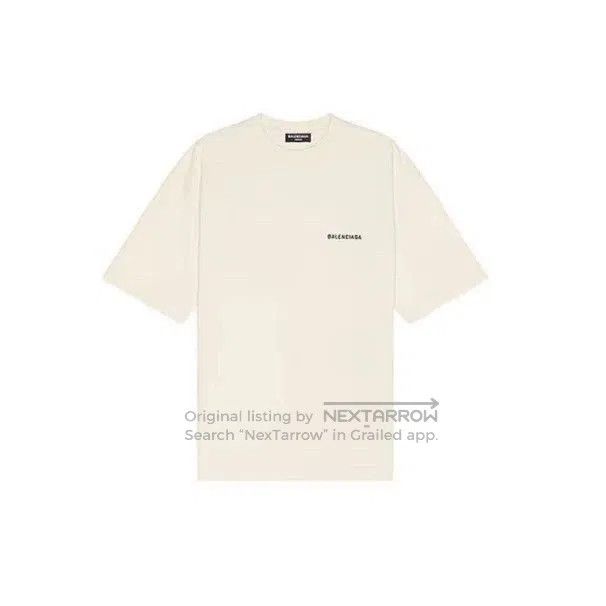 Balenciaga Balenciaga Beige Logo Print Short Sleeve. Size US M / EU 48-50 / 2 - 1 Thumbnail