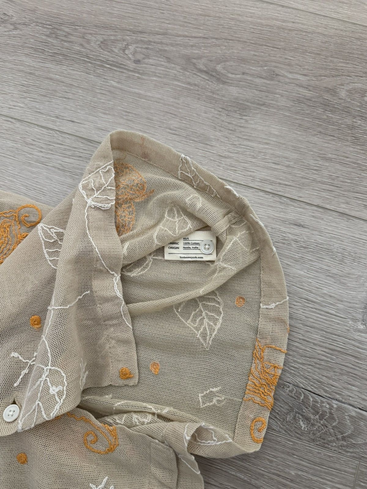 Bode Bode Lilium Short Sleeve Camp Collar Shirt Embroidered Size US S / EU 44-46 / 1 - 7 Thumbnail