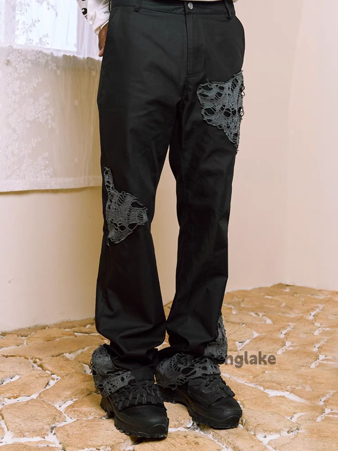 Designer × Japanese Brand × Vintage retro yuppie skate hiphop bootcut patchwork pants Size US 32 / EU 48 - 3 Thumbnail