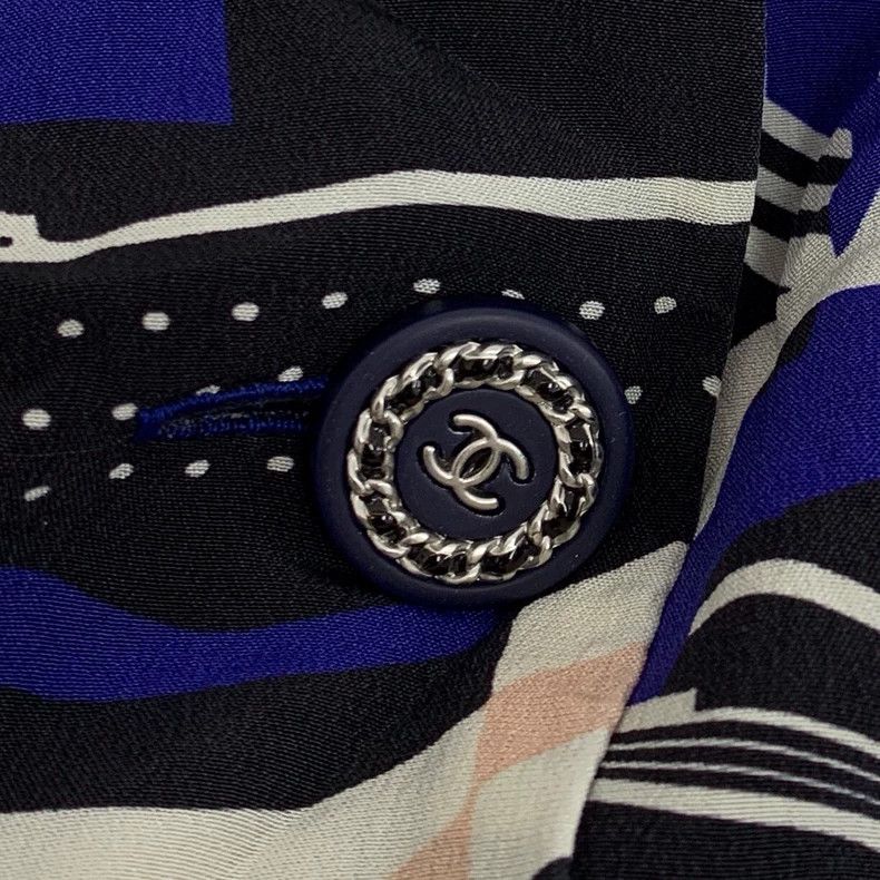 Chanel Chanel Multi-color geometric pattern printed mulberry silk Size XS / US 0-2 / IT 36-38 - 5 Thumbnail
