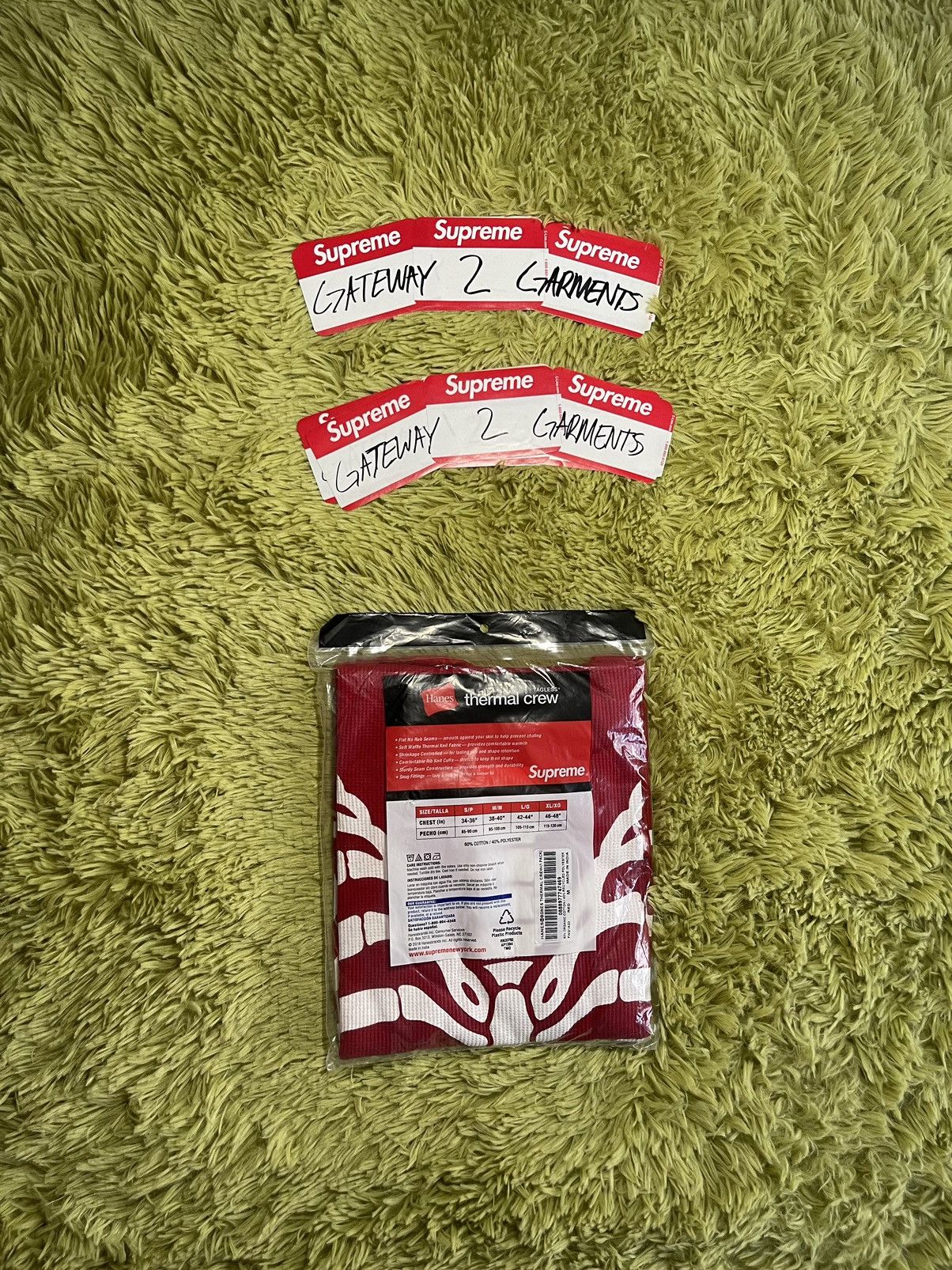 Hanes × Supreme Supreme Hanes Bones Thermal Size US M / EU 48-50 / 2 - 2 Thumbnail