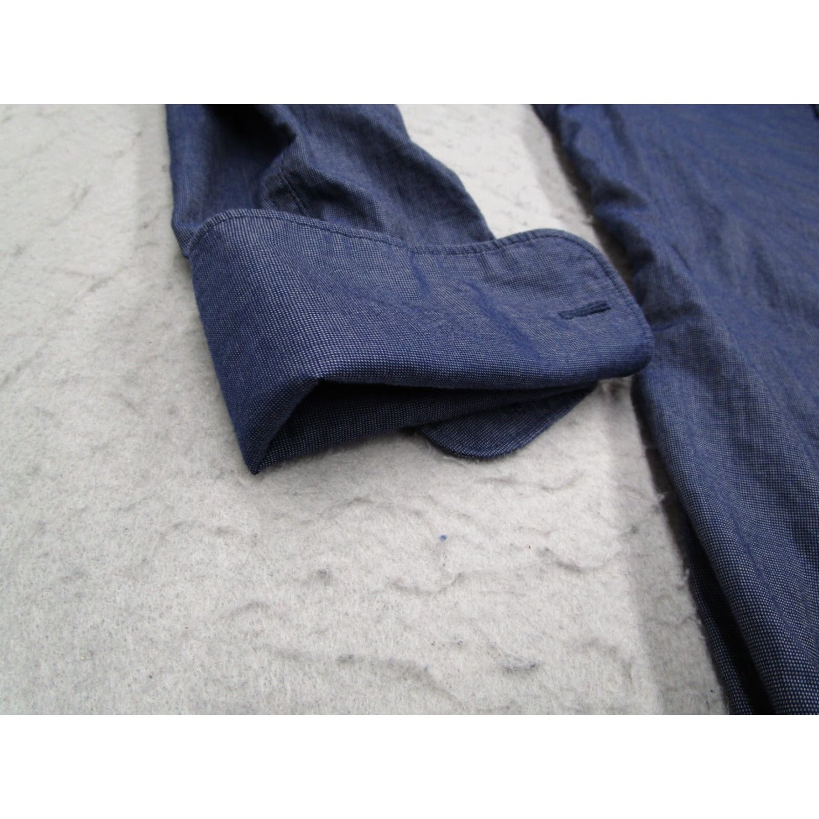 John Varvatos John Varvatos Shirt Mens Large Blue Button Up Long Sleeve Workwear French Cuffs Size US L / EU 52-54 / 3 - 4 Thumbnail