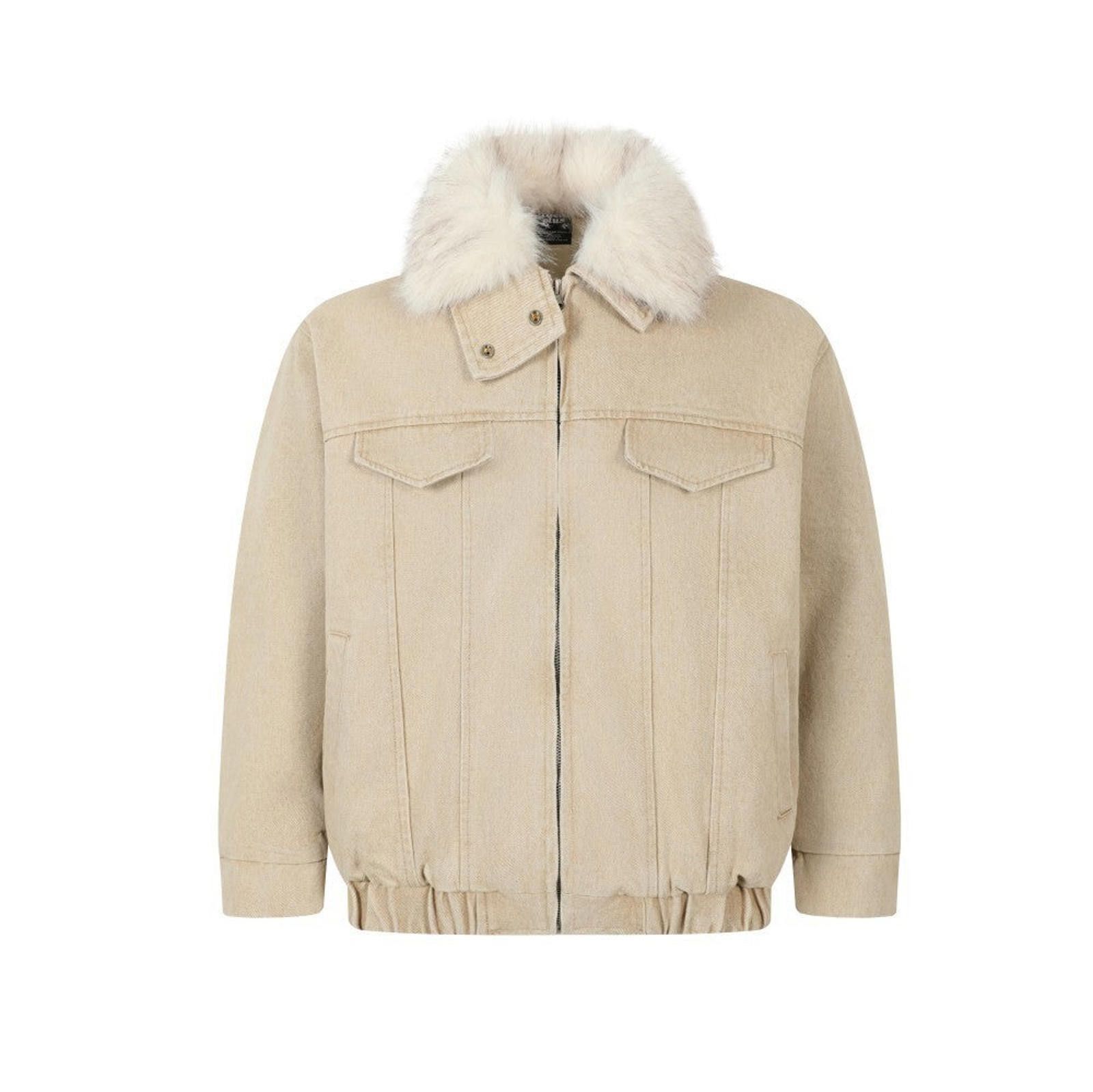 Vintage Light Blue Faux Fur Collar Denim Jacket, Relaxed Fit Size US M / EU 48-50 / 2 - 7 Thumbnail