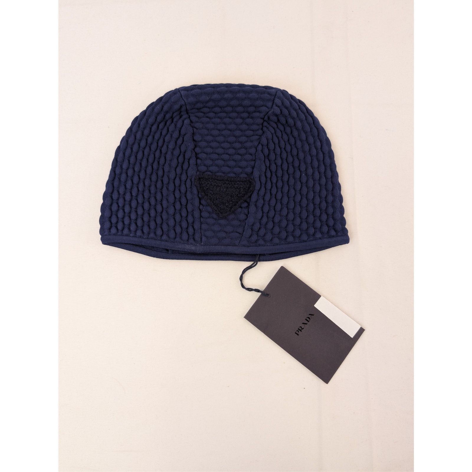 Prada o1rshd1 Size: M / Triangle Knitted Beanie Cap / Hat in Blue Size ONE SIZE - 1 Thumbnail