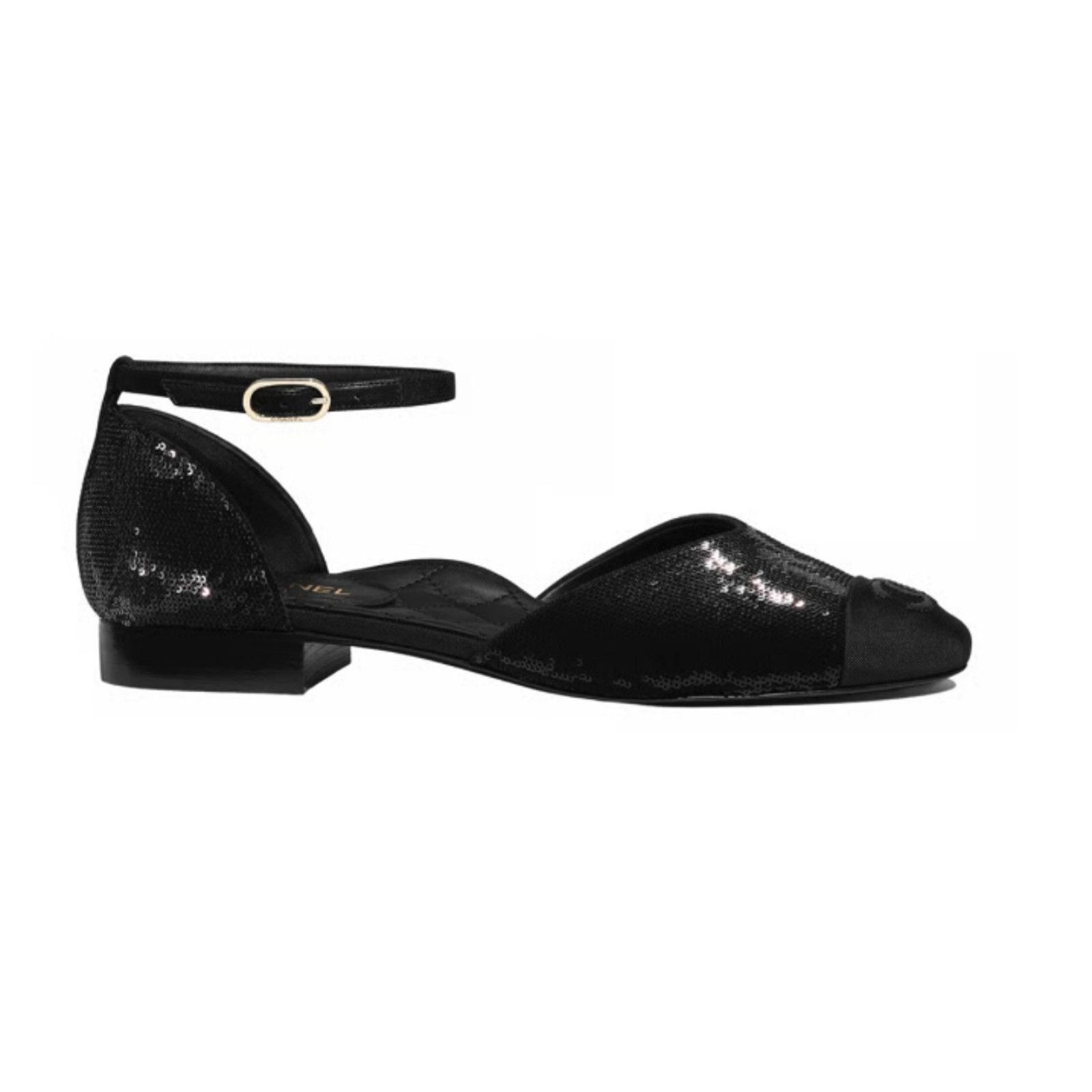 Chanel 20S Sequin Mary Jane Ankle Strap Ballet Ballerina Flat 38 Size US 8 / IT 38 - 1 Thumbnail