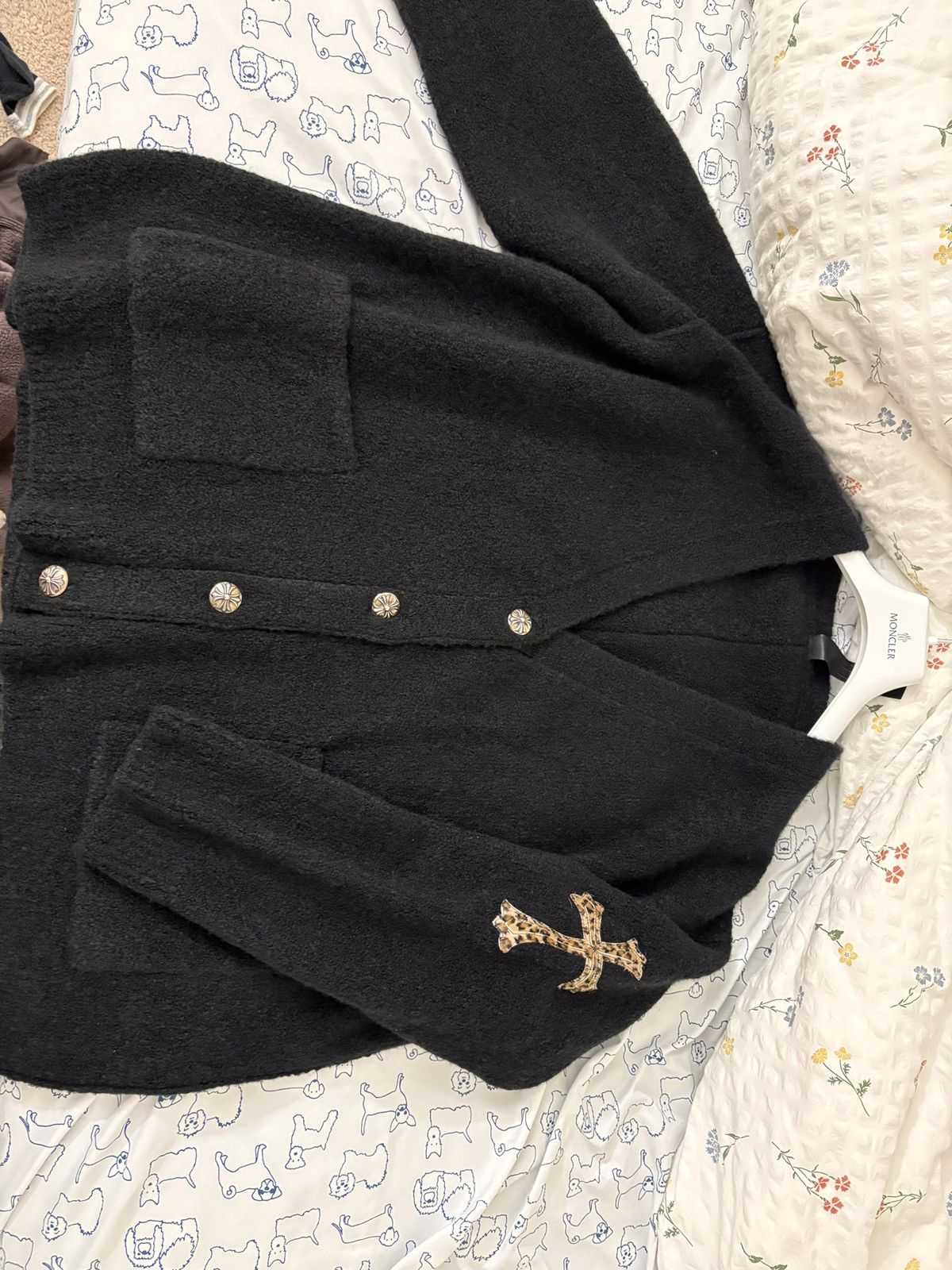 Chrome Hearts Chrome Hearts Leopard leather cross patch cashmere cardigan Size US M / EU 48-50 / 2 - 7 Thumbnail
