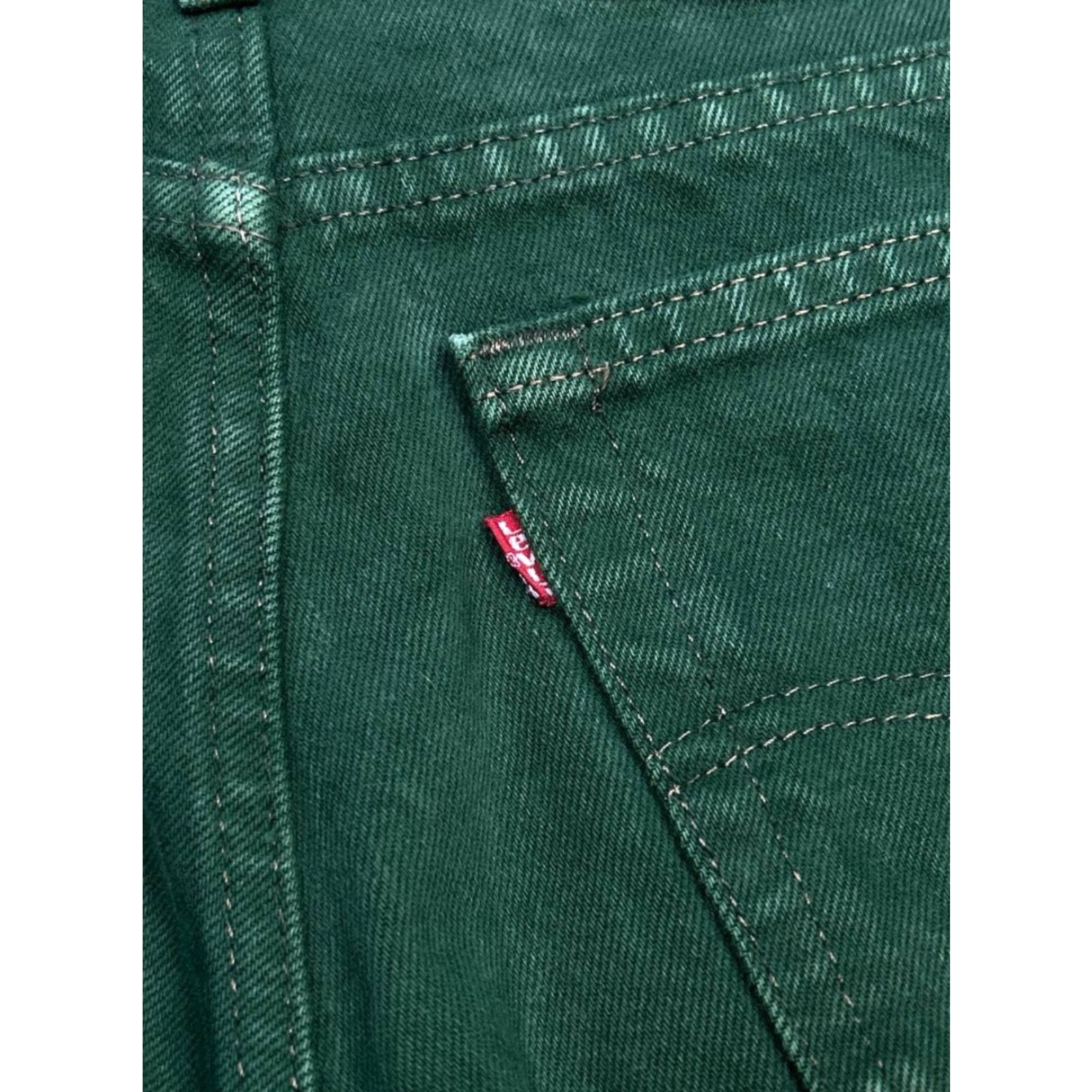 VINTAGE Levis Jeans 32x32 Mens Green Cotton Denim 5-Pocket Button Zipper Regular Straight 32 Inseam USA Made