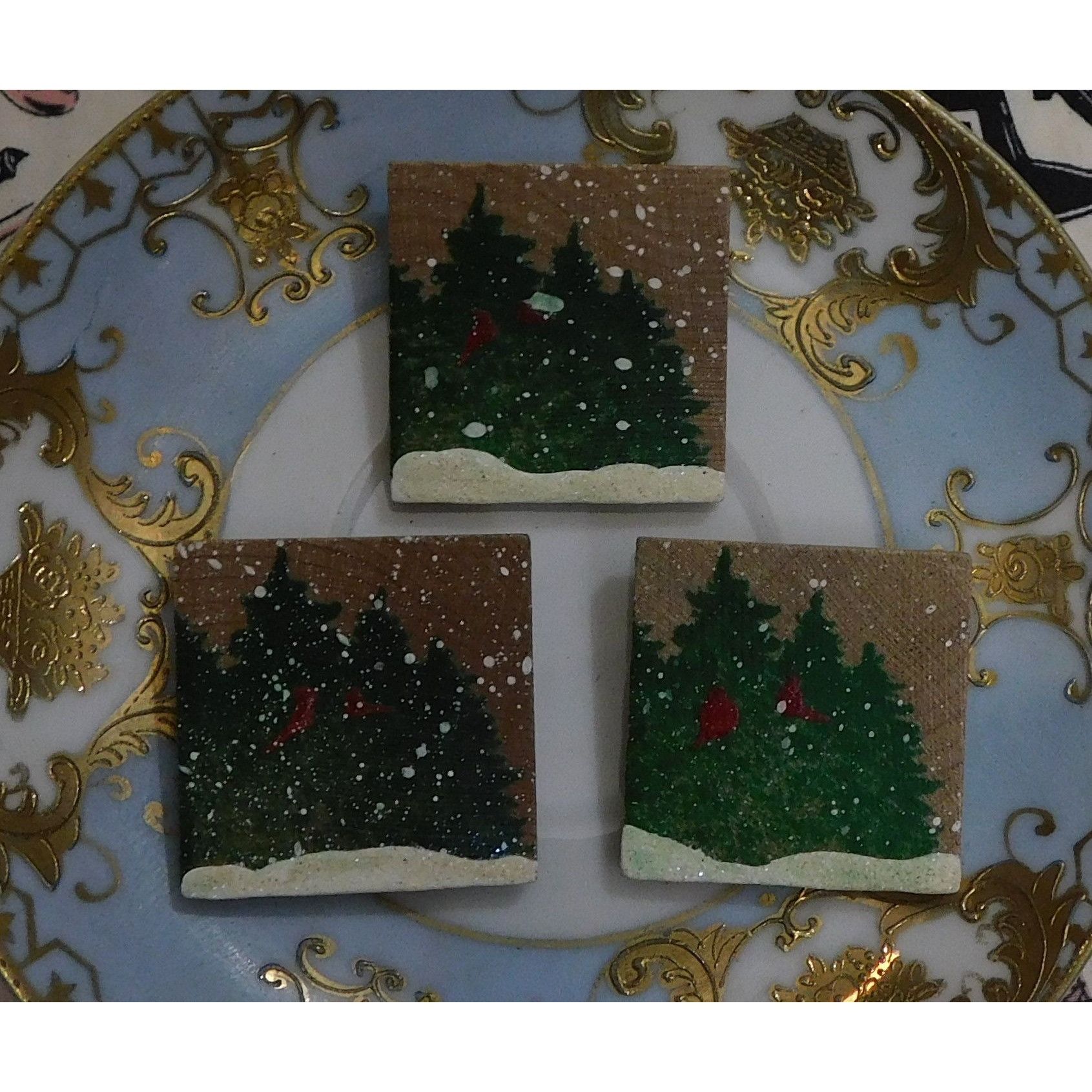 Handmade Vintage Handmade Holiday Brooches (Set of 3) Size ONE SIZE - 3 Thumbnail