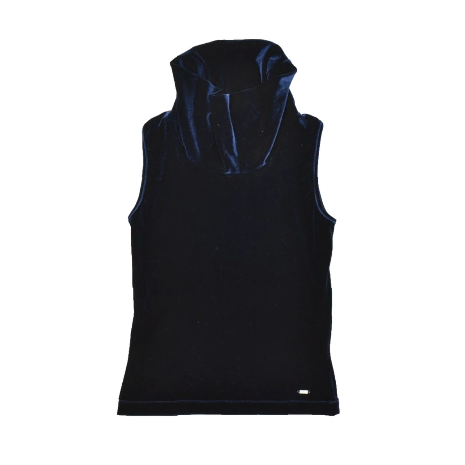 Tommy Hilfiger Tommy Hilfiger Women's Top Velvet Sleeveless Cowl Neck Navy Blue M Size M / US 6-8 / IT 42-44 - 2 Thumbnail