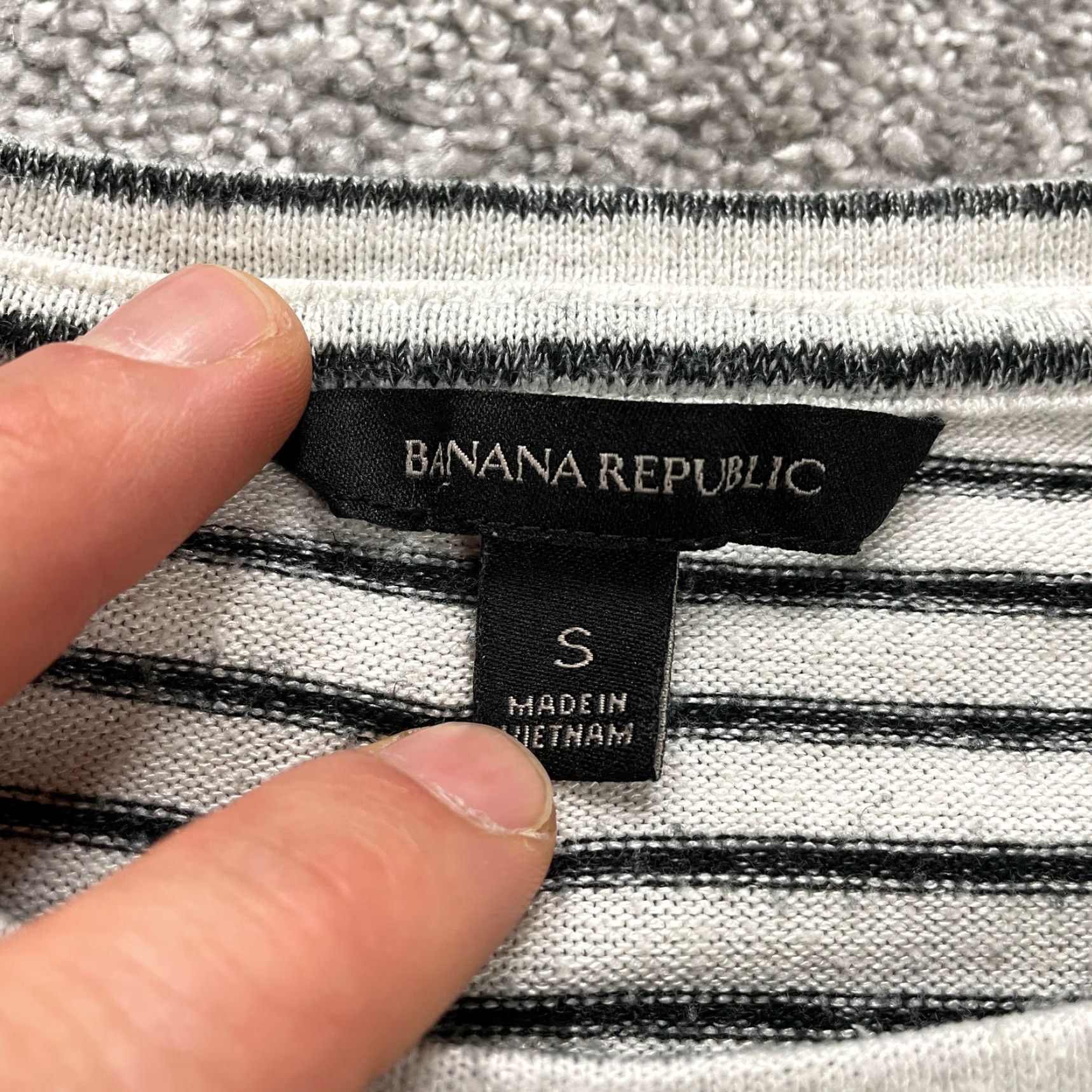 Banana Republic Banana Republic Sweater Shirt Womens Small White Striped Long Sleeve Gathered Size S / US 4 / IT 40 - 3 Thumbnail