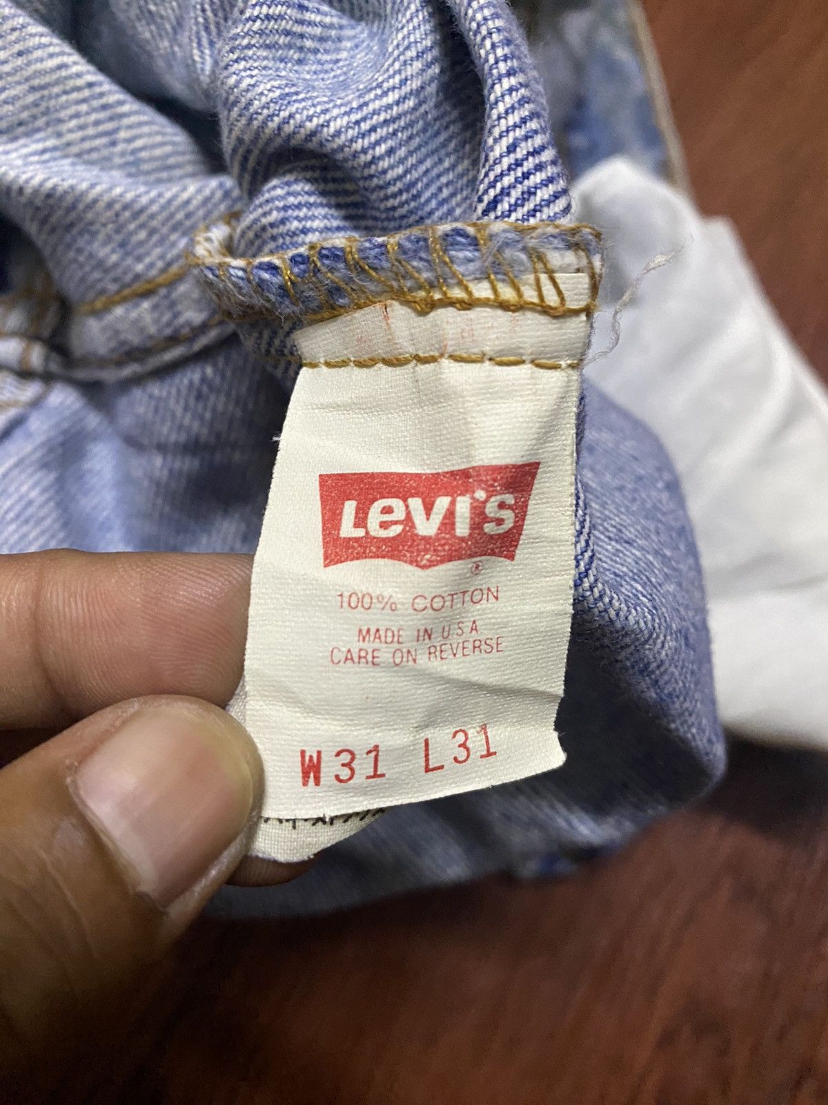 Levi's Vintage Levis 90s Vietnam Grunge Blue Faded Wash Jeans Size US 30 / EU 46 - 9 Thumbnail