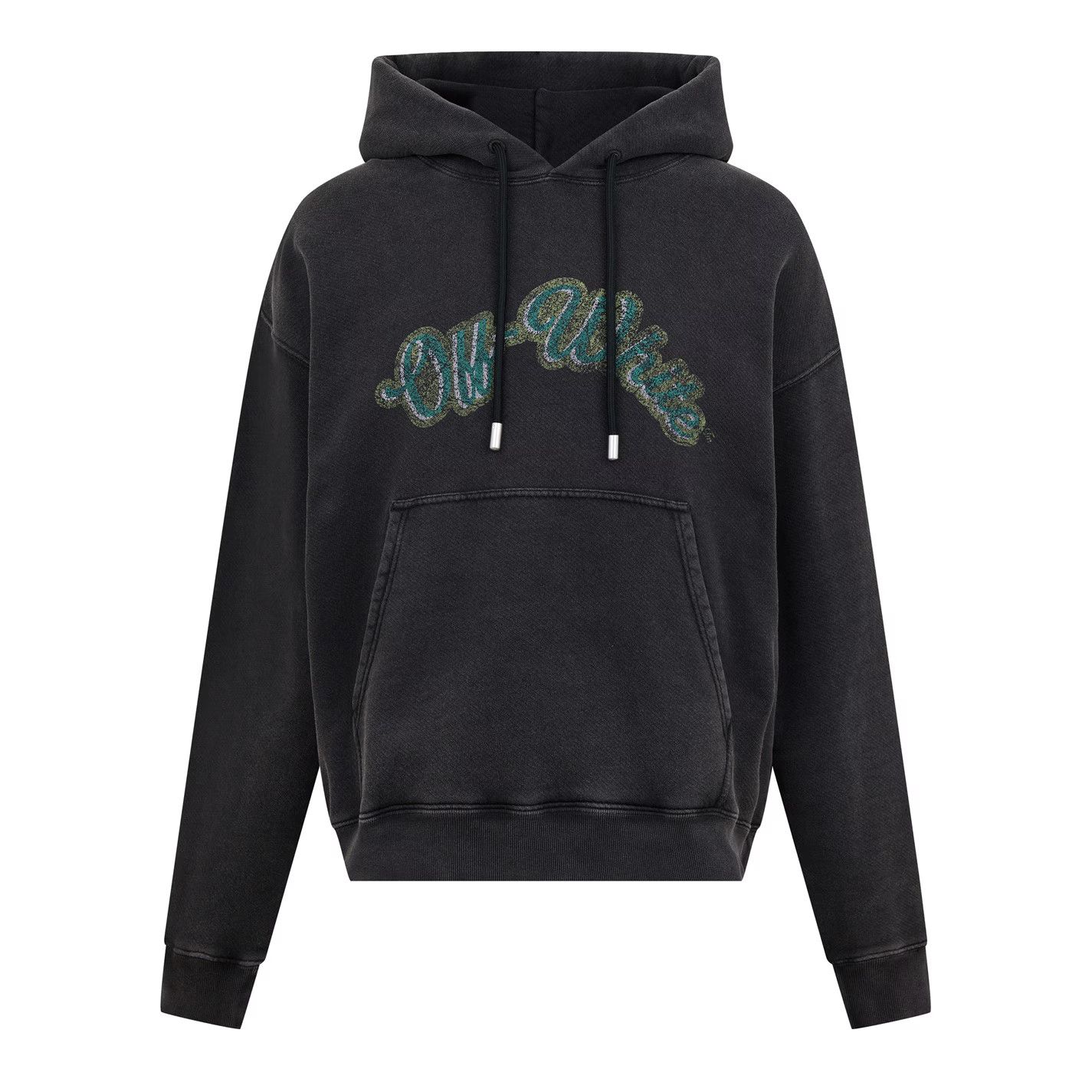 Off-White o1g2r1mq0226 Bacchus Skate Distressed Print Hoodie Black Size US L / EU 52-54 / 3 - 1 Thumbnail
