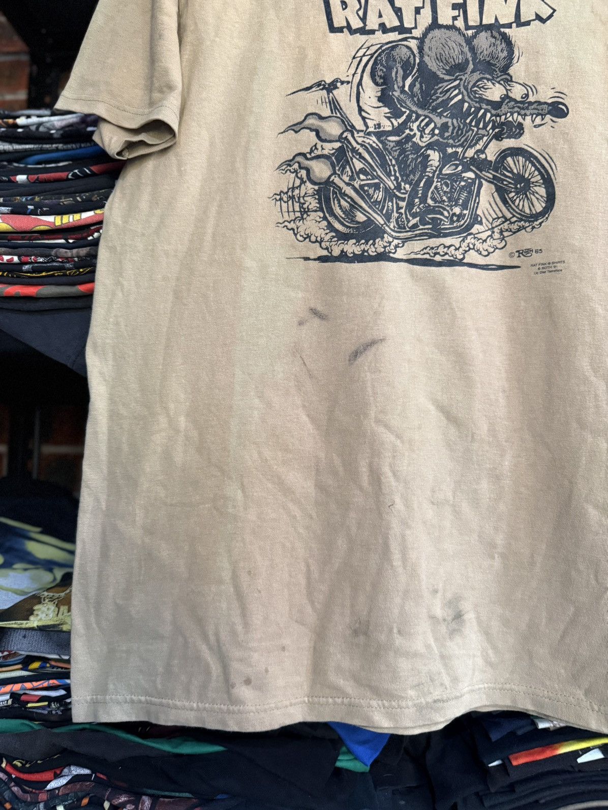 Vintage Thrashed Vintage 90s Brother Rap Fink Sun Faded Tee Size US L / EU 52-54 / 3 - 4 Thumbnail