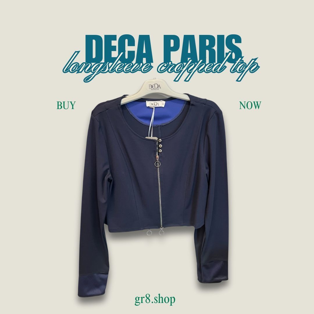 Other Deca Paris Long Sleeve Cropped Top Navy XS Size XS / US 0-2 / IT 36-38 - 1 Thumbnail