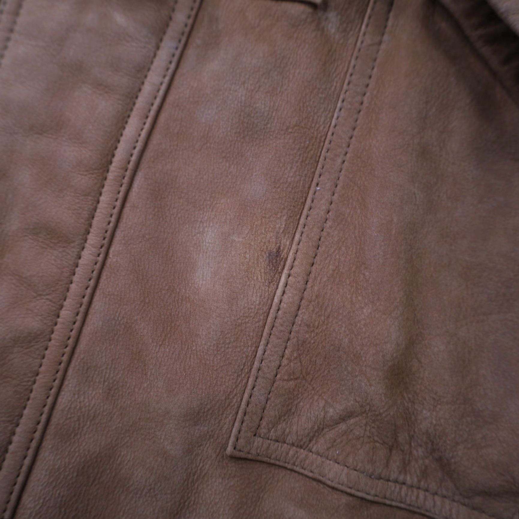 Orvis VINTAGE Orvis Nubuck Leather Toggle Duffle Coat Jacket Brown Large Men Overcoat Leather Size US L / EU 52-54 / 3 - 6 Thumbnail