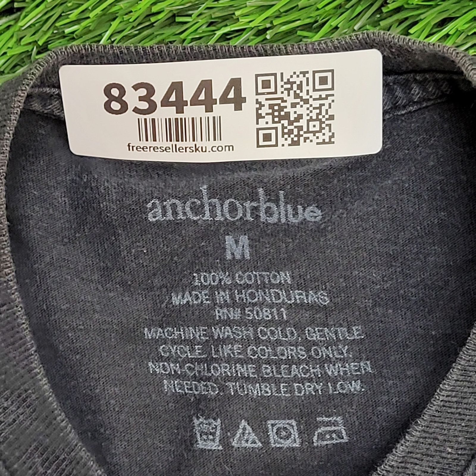Anchor Blue Zombie Horror Shirt Medium 20x26 Faded Black Grunge Size US M / EU 48-50 / 2 - 8 Thumbnail