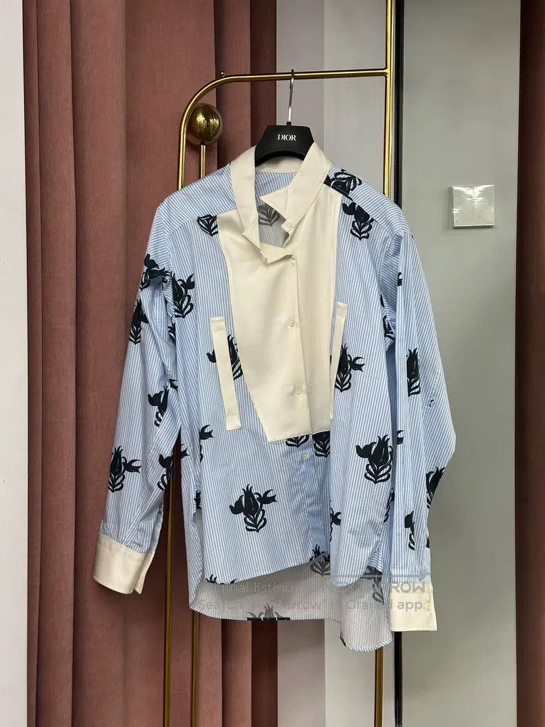 Loewe Loewe Blue printed asymmetric long-sleeve shirt Size S / US 4 / IT 40 - 1 Thumbnail