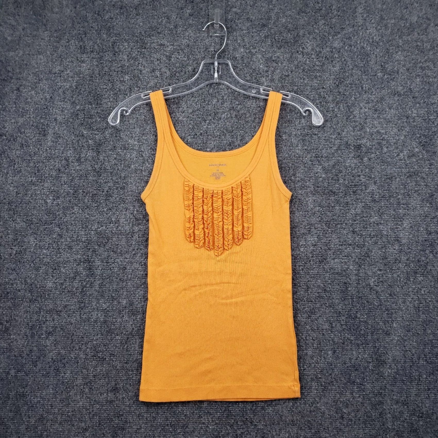 Banana Republic Banana Republic Tank Top Womens XS Orange Camisole Ruffled Sleeveless Stretch Zip Collarless Scoop Neck Casual Tank 90s Womens Size XS / US 0-2 / IT 36-38 - 2 Thumbnail