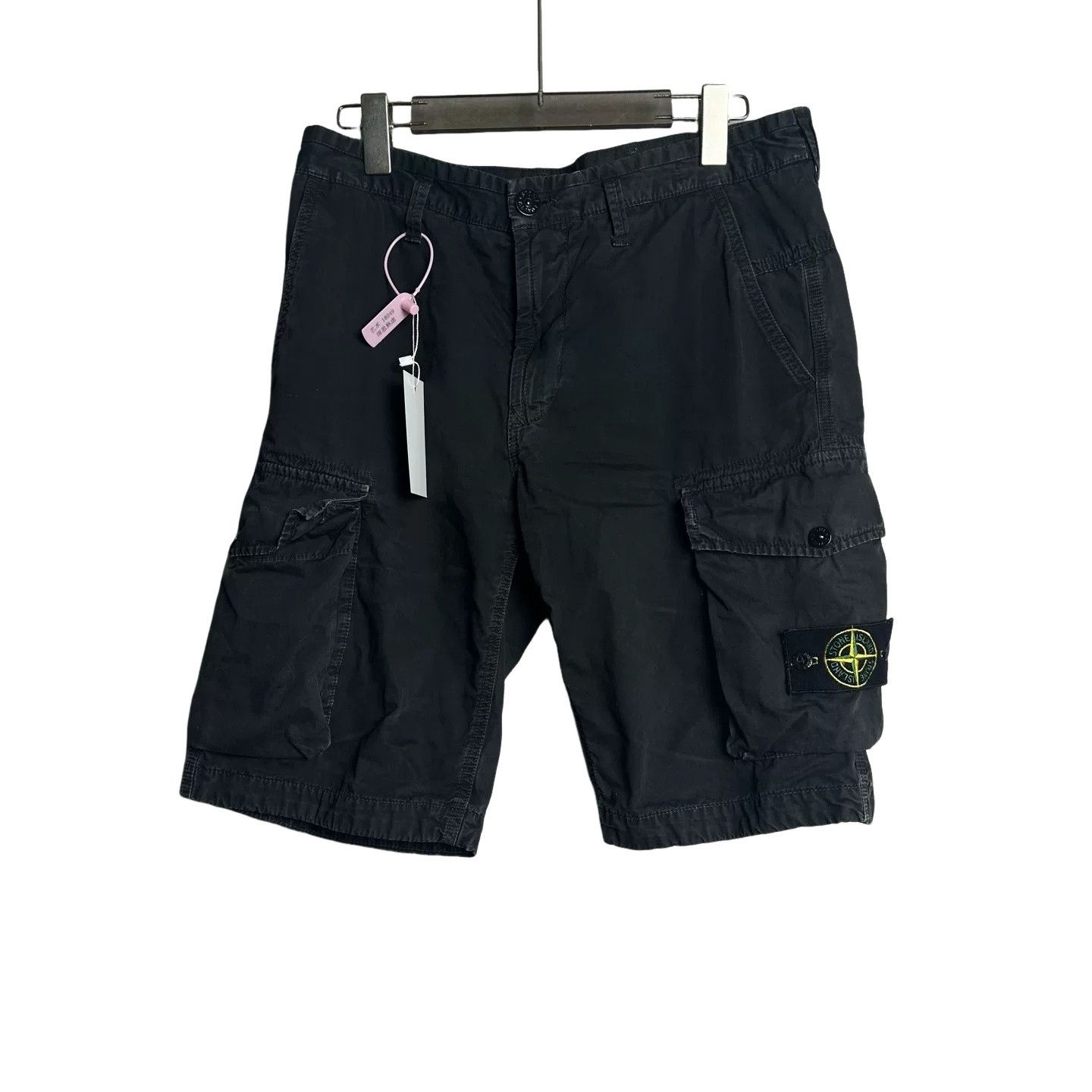 Stone Island Stone Island Black Compass Patch Cargo Shorts 3 Size US 31 - 1 Thumbnail