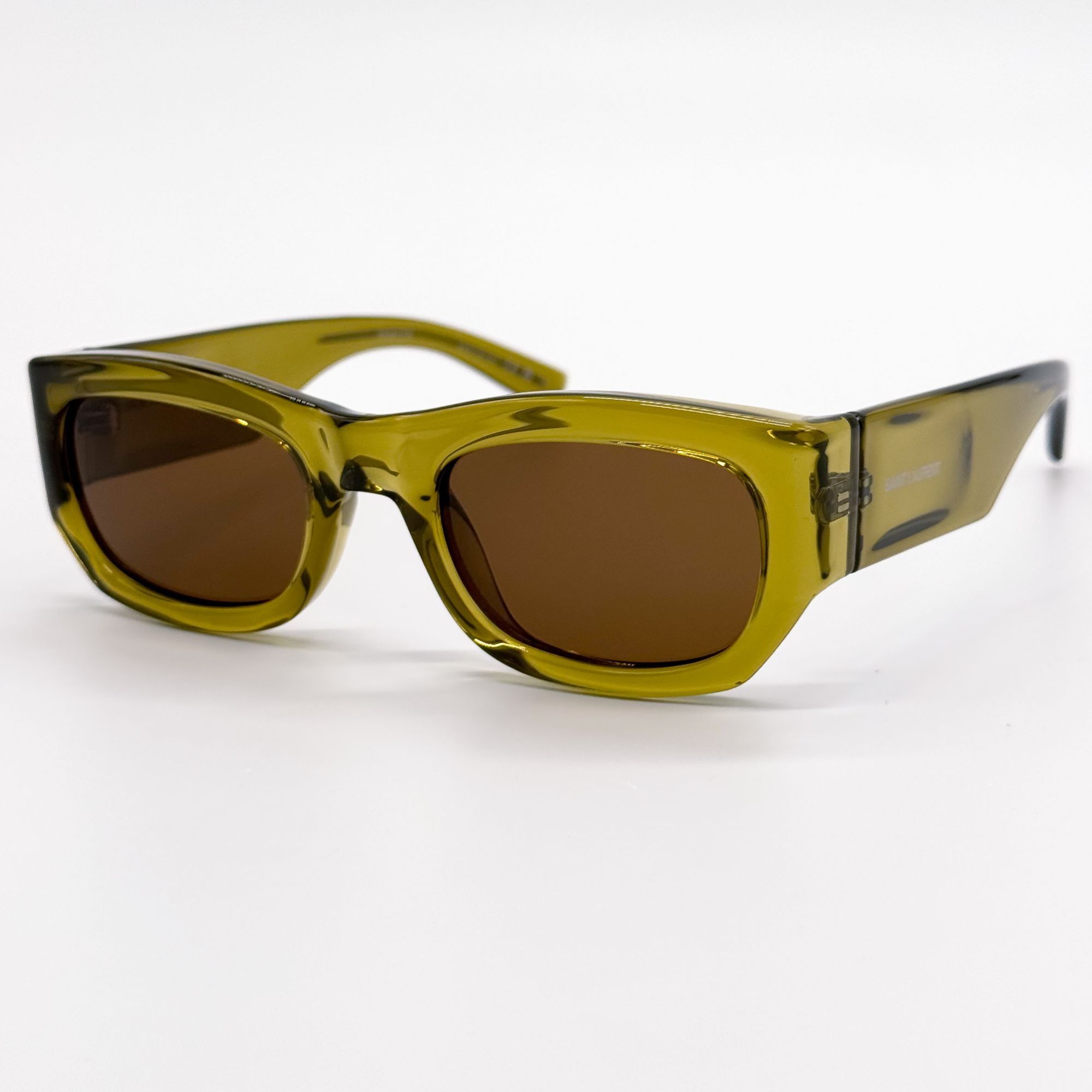 Saint Laurent Paris NEW SAINT LAURENT SUNGLASSES SL713 004 GREEN BROWN UNISEX Size ONE SIZE - 2 Thumbnail