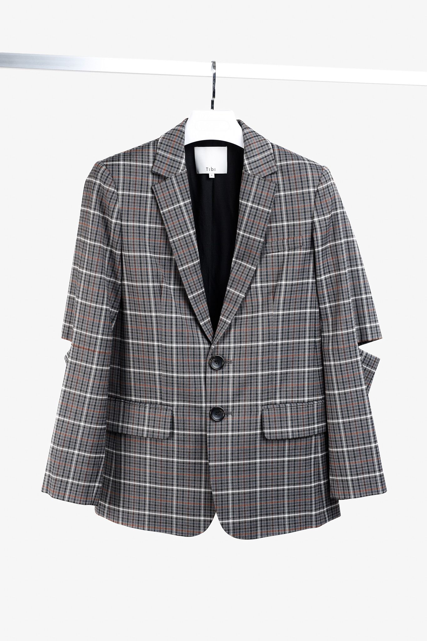 Tibi Tibi Gabe Blazer Slit-Elbow Windowpane Check Blazer Size M / US 6-8 / IT 42-44 - 1 Thumbnail