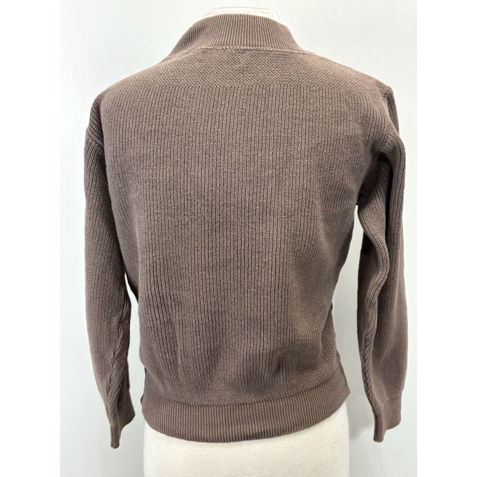 Lands' End VINTAGE Lands' End Henley Sweater Medium Brown Knit Long Sleeve 90s Mens Made in USA Size M / US 6-8 / IT 42-44 - 3 Thumbnail
