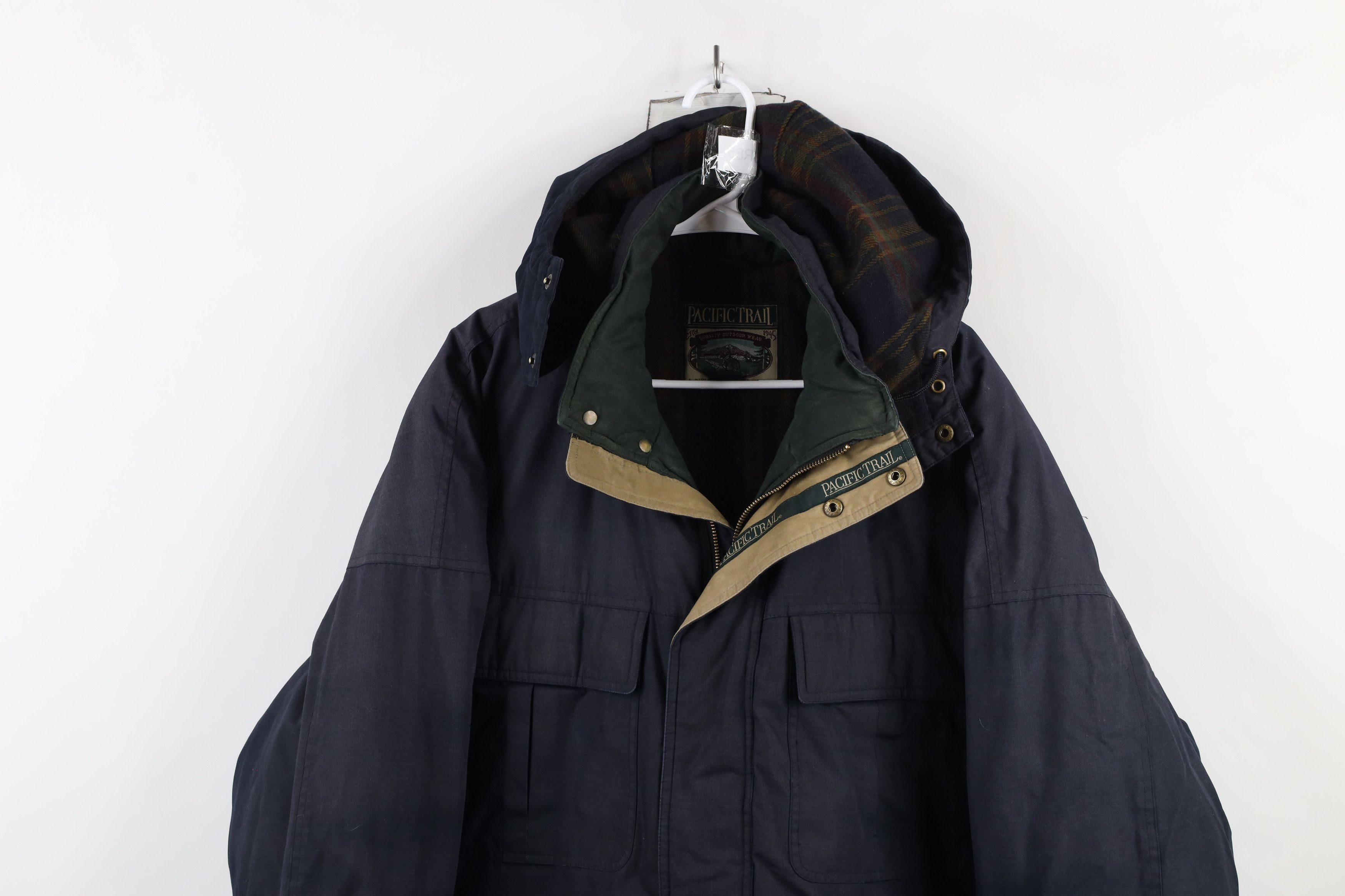 Vintage Vintage 90s Streetwear Wool Lined Heavy Hooded Parka Jacket Size US XL / EU 56 / 4 - 2 Thumbnail