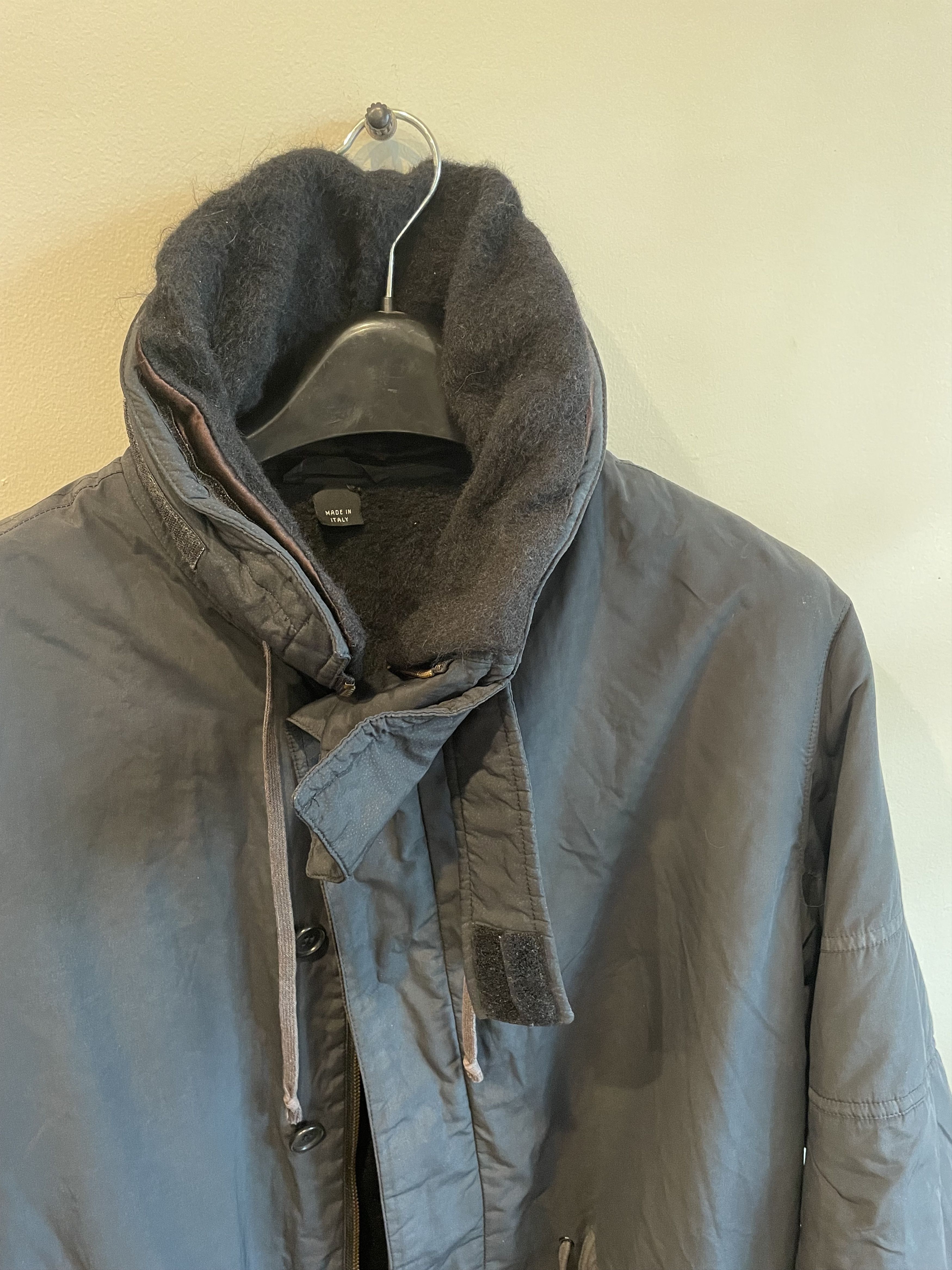 ジャケット・アウター d&g military boa coat 50 helmut lang Helmut Lang 2001 Bonded Stainless Canvas Military Parka with