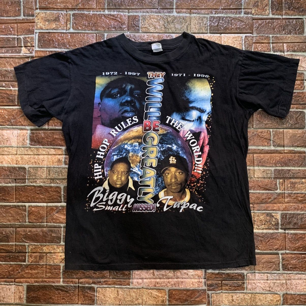 Rap Tees VINTAGE IN MEMORY OF TUPAC SHAKUR BIGGIE SMALLS RAP TEE Size US XXL / EU 58 / 5 - 1 Thumbnail