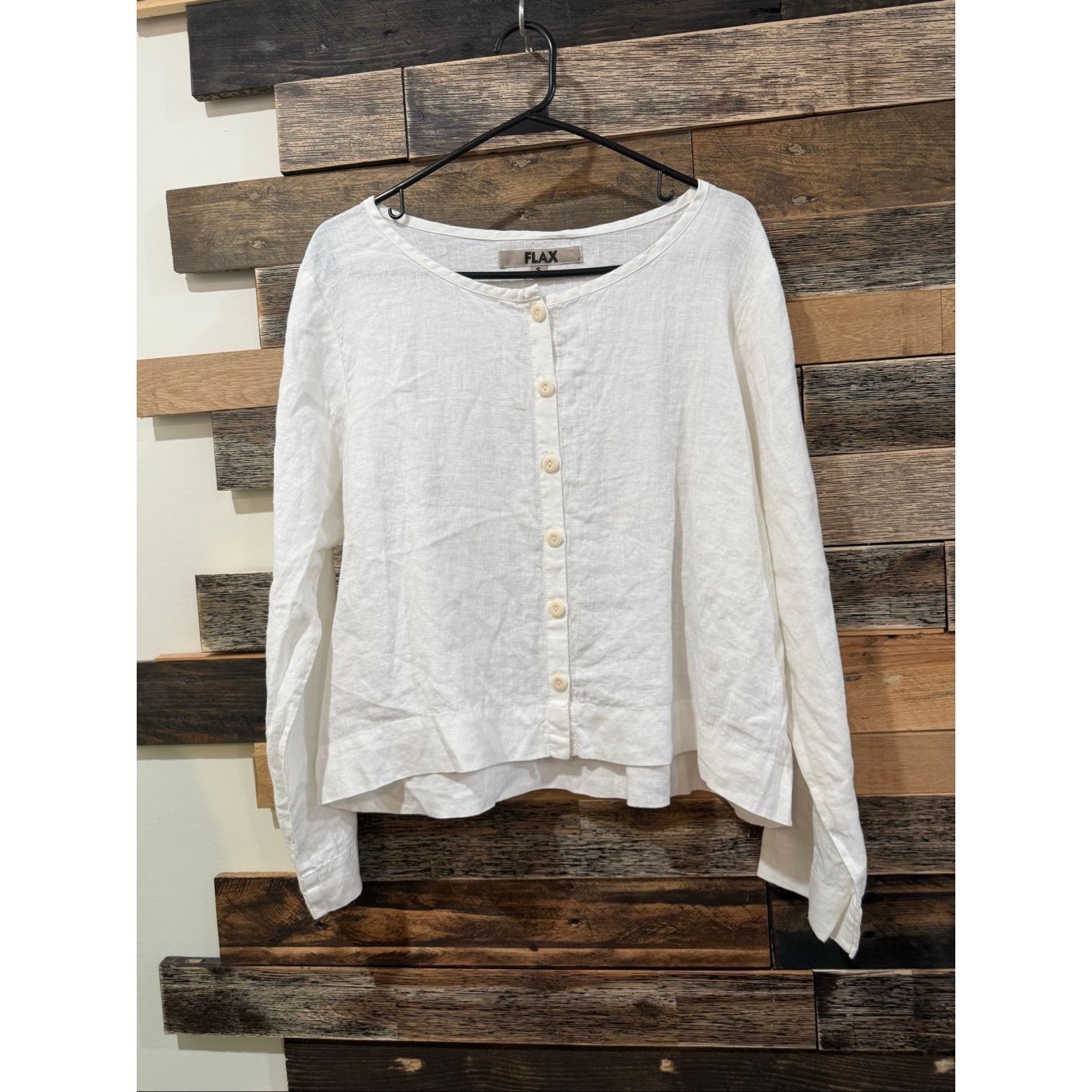 FLAX Flax NWOT linen button front shirt white relaxed fit size S Size S / US 4 / IT 40 - 2 Thumbnail