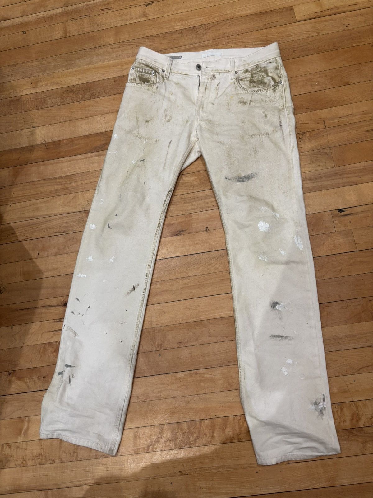 Helmut Lang Helmut Lang lowrise painted jeans Size US 30 / EU 46 - 1 Thumbnail