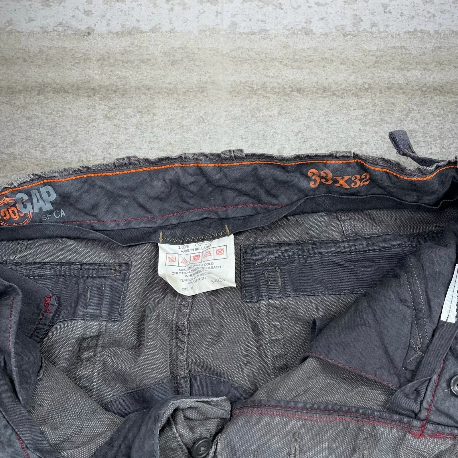 Gap Vintage 90s GAP Tactical Pants 33x32 Baggy Fit Grey Canvas Size US 33 - 5 Thumbnail