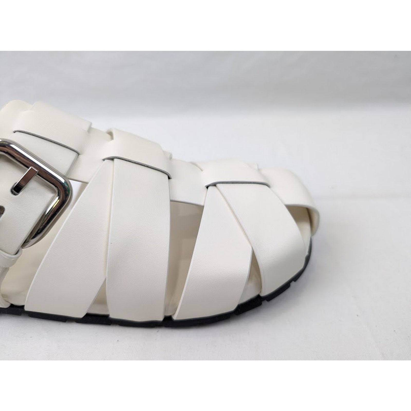 Bottega Veneta o1rshd1 Q: 2 / Calfskin Rubber Sole City Sandal in White Size US 11 / EU 44 - 3 Thumbnail