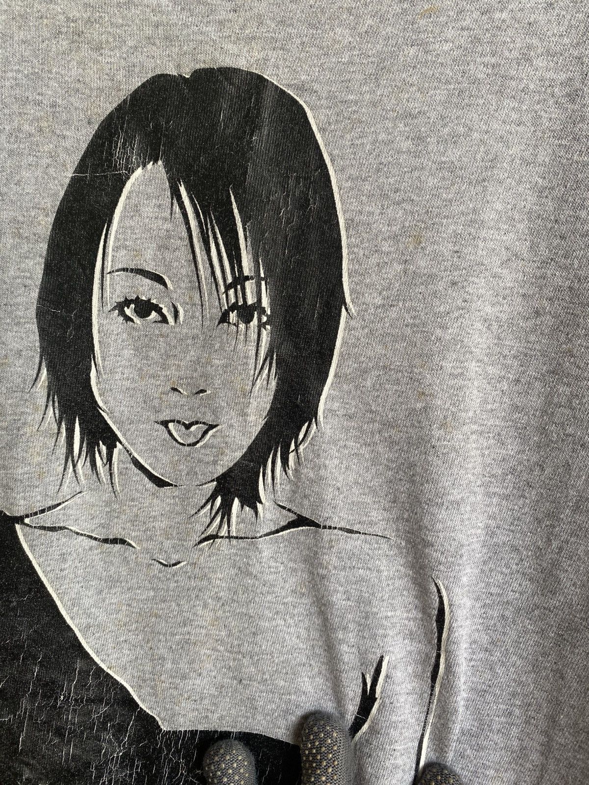 Anime Vintage Level Four Graphic T-Shirt – Grey Anime Print Tee Size US L / EU 52-54 / 3 - 6 Thumbnail