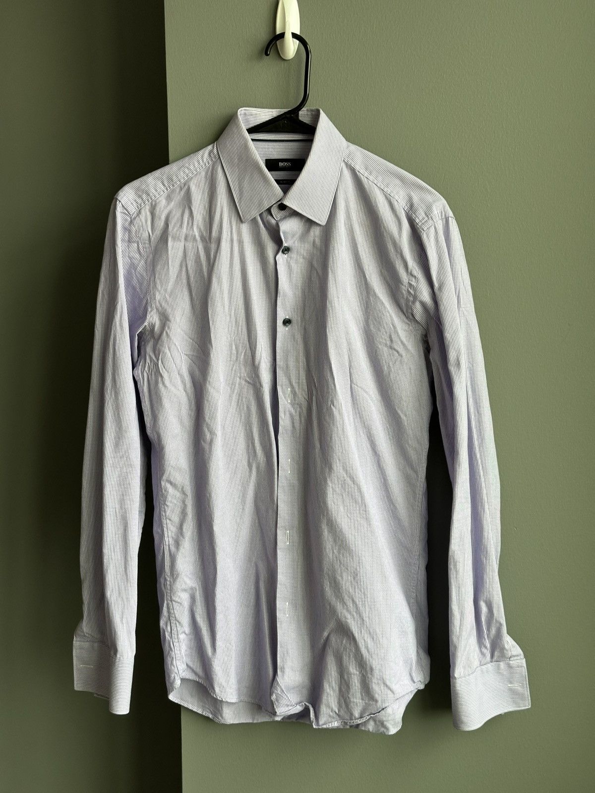 Hugo Boss Purple Hugo Boss Microcheck Dress shirt Size US M / EU 48-50 / 2 - 1 Thumbnail