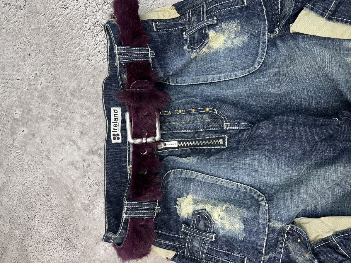 Japanese Brand × Vintage Vintage Belts Y2K fur Punk leather belt Japanese Size ONE SIZE - 7 Thumbnail
