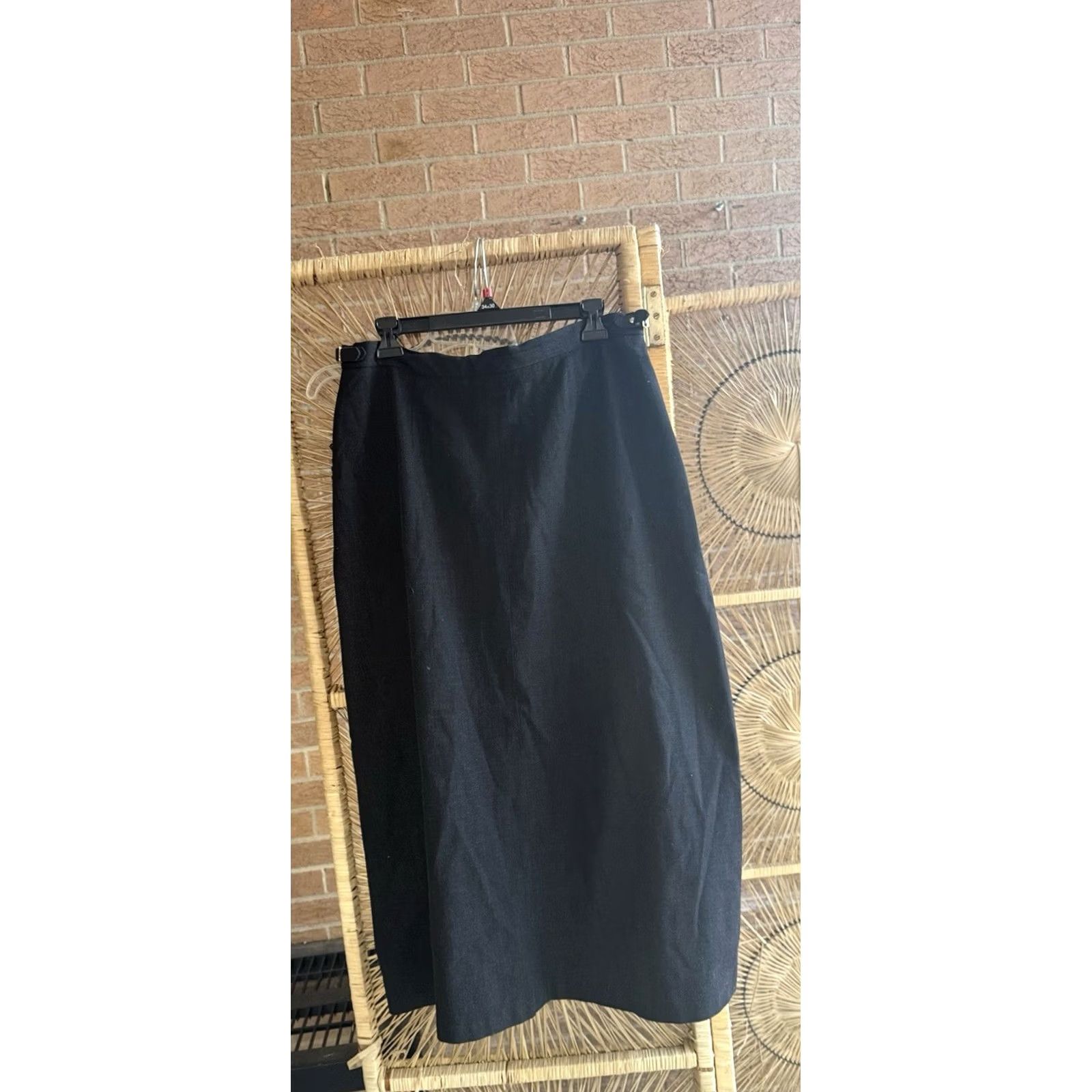 Ralph Lauren Ralph Lauren Skirt Wool Blend Pencil Knee Length Black Womens 12 Stretch Size 34" / US 12 / IT 48 - 3 Thumbnail
