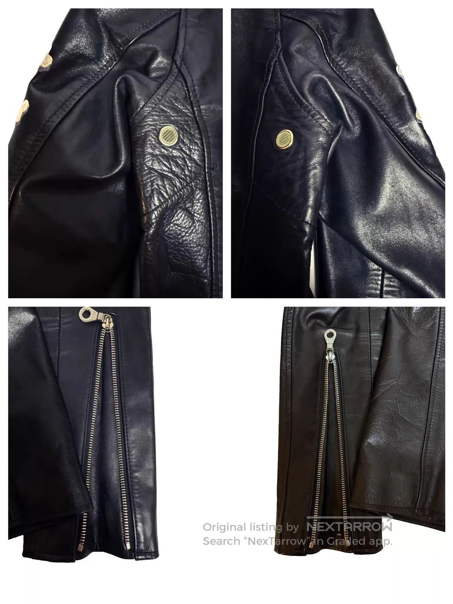 Mastermind Japan Black Leather Jacket with Skull Embroidery - M. Size US M / EU 48-50 / 2 - 8 Thumbnail