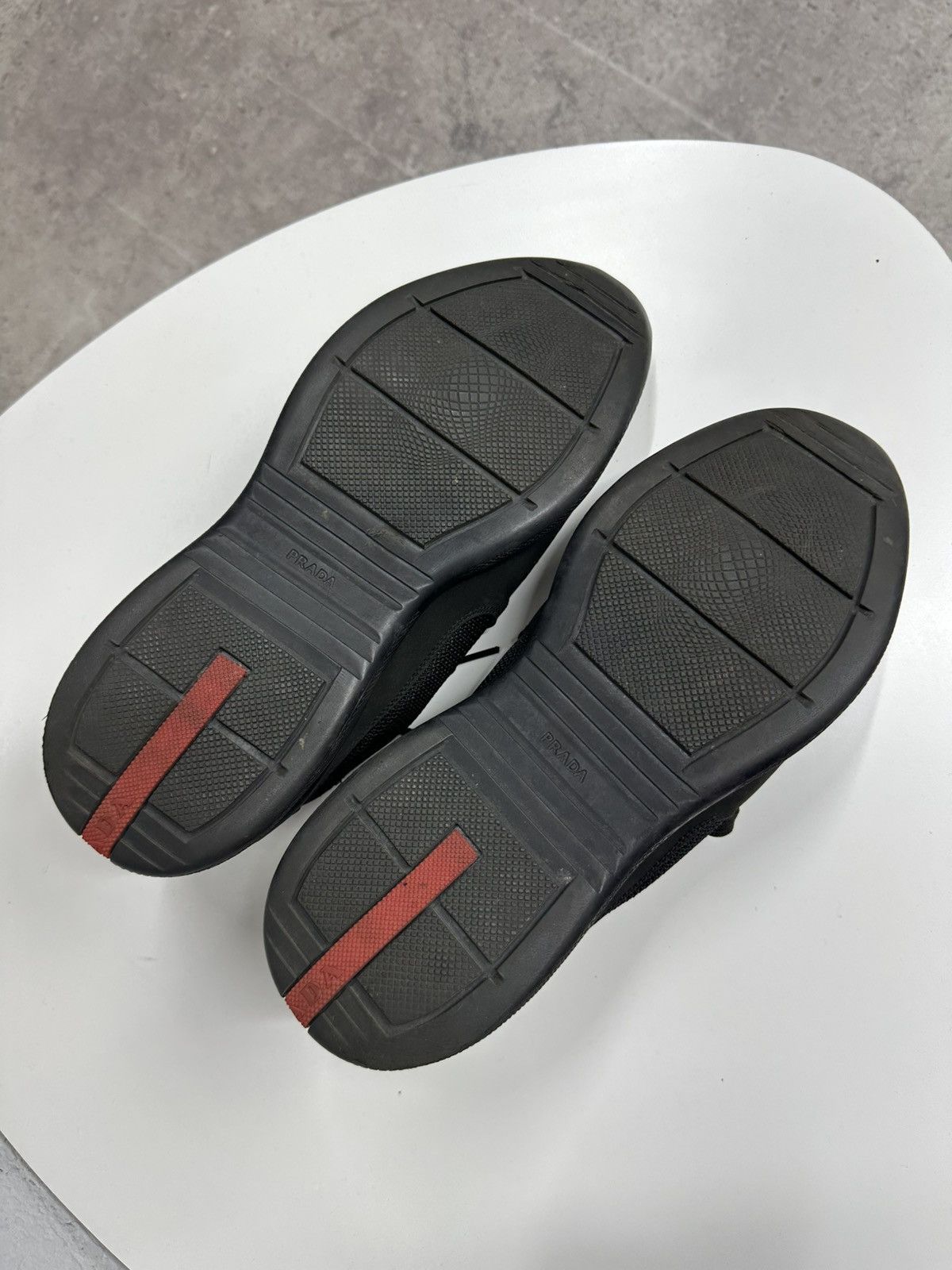 Prada Prada America's Cup Leather Low Top Sneakers Shoes Black Size US 8.5 / EU 41-42 - 10 Thumbnail