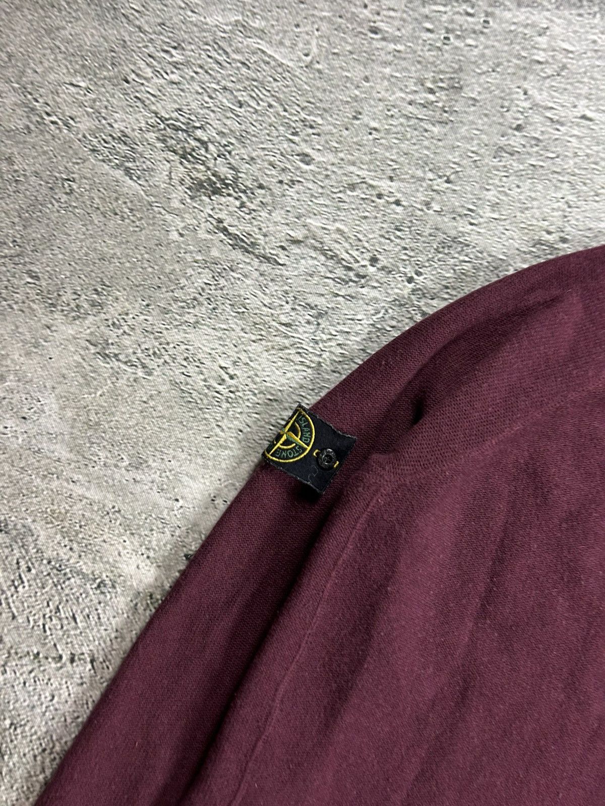Stone Island × Vintage Stone island burgundy sweater knit Size US L / EU 52-54 / 3 - 8 Thumbnail