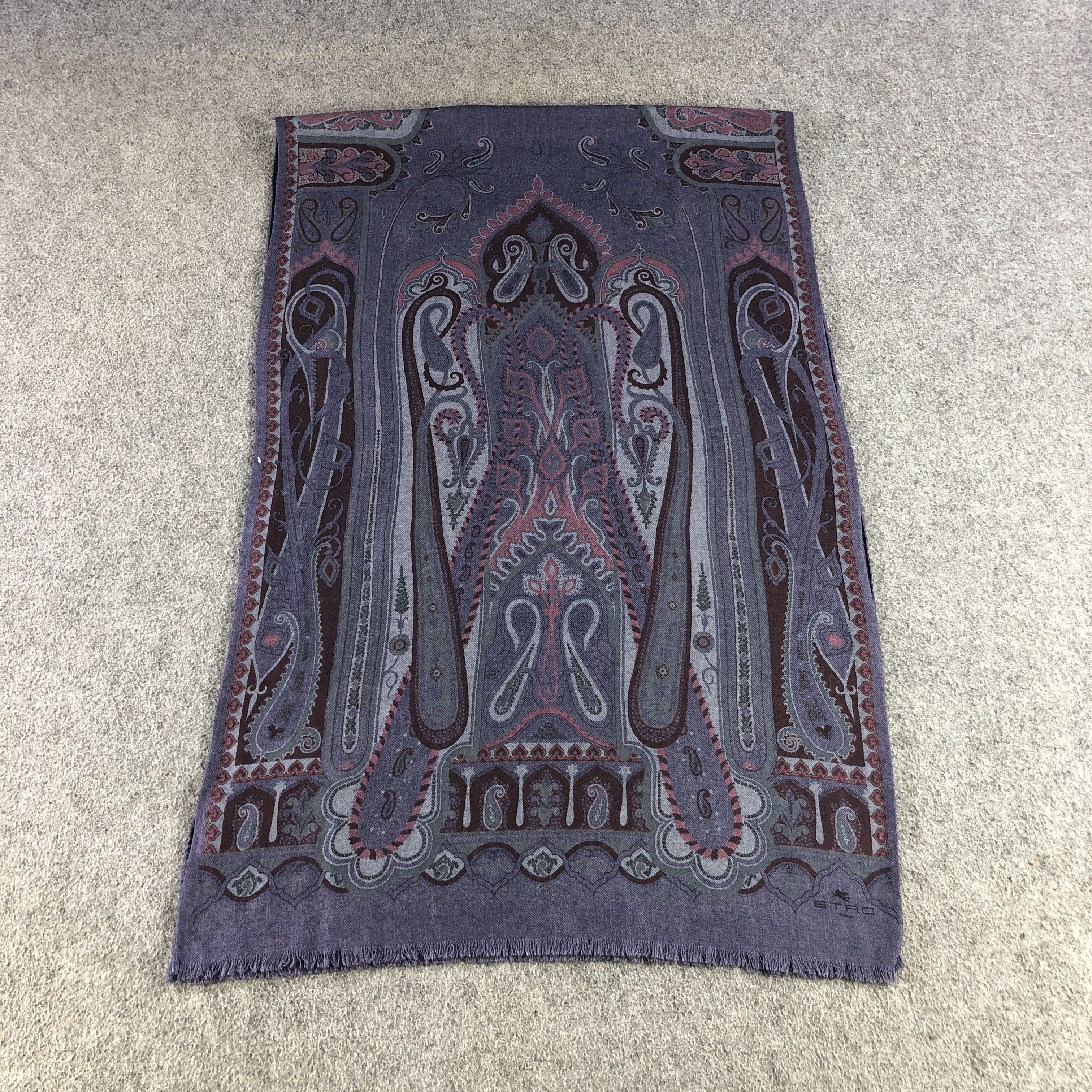 Etro Etro Paisley Silk/Wool Stole Scarf Muffler Neckwear V2949 Size ONE SIZE - 2 Thumbnail