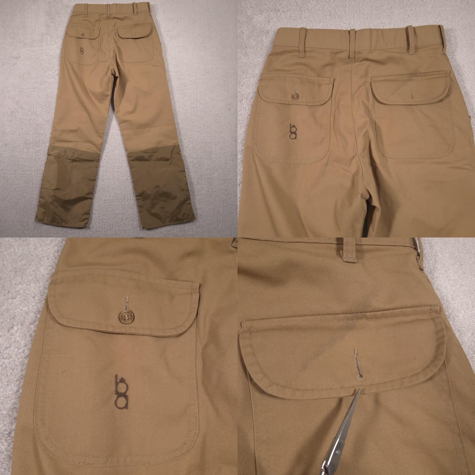 Vintage Bob Allen Pants Mens 32x30 Beige Canvas Workwear Upland Field Ankle Zip Pockets Regular Front Flat Front Zip Mens Beige Canvas Trousers Size US 32 / EU 48 - 9 Thumbnail
