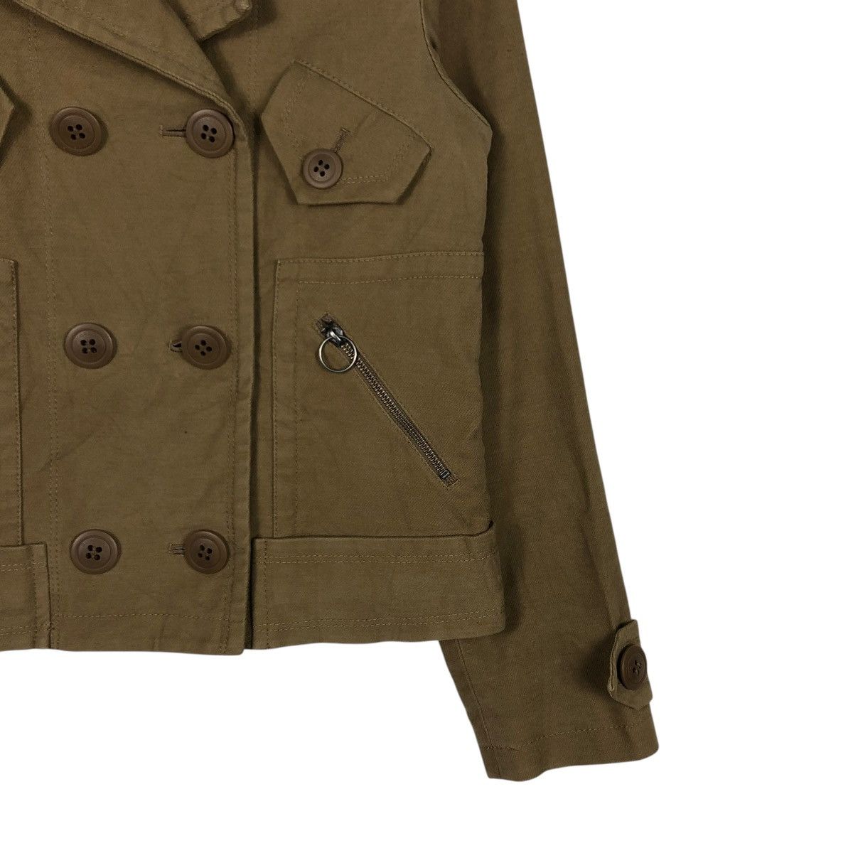 Burberry 🔥RICH BROWN CHORE CROPPED BIKER JACKET BURBERRY LONDON Size XS / US 0-2 / IT 36-38 - 7 Thumbnail
