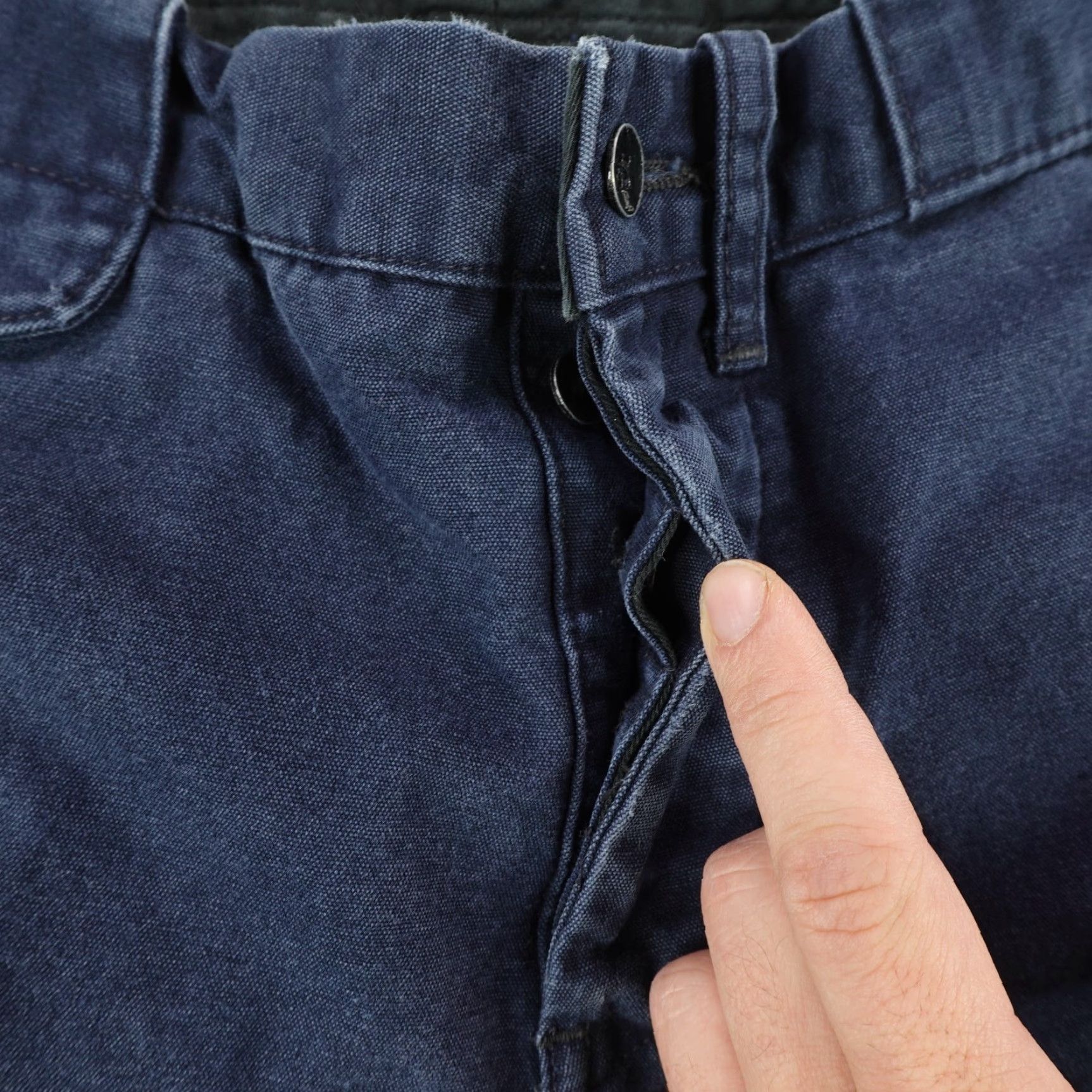 Polo Ralph Lauren VINTAGE Polo Ralph Lauren Pants Mens 34x32 Navy Blue Canvas Chino Button Fly Size US S / EU 44-46 / 1 - 7 Thumbnail