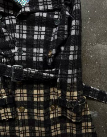 ANREALAGE ANREALAGE AW13 Runway Color-Block Plaid Blend Coat Size XL / US 12-14 / IT 48-50 - 6 Thumbnail