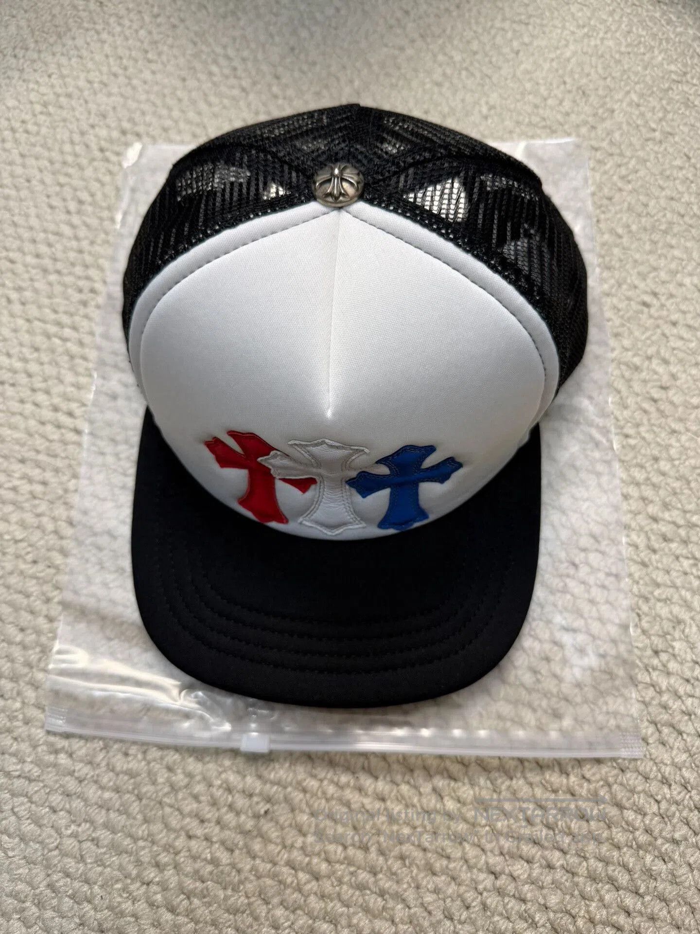 Chrome Hearts Chrome Hearts Red White Blue Cross Trucker Cap. Size ONE SIZE - 2 Thumbnail