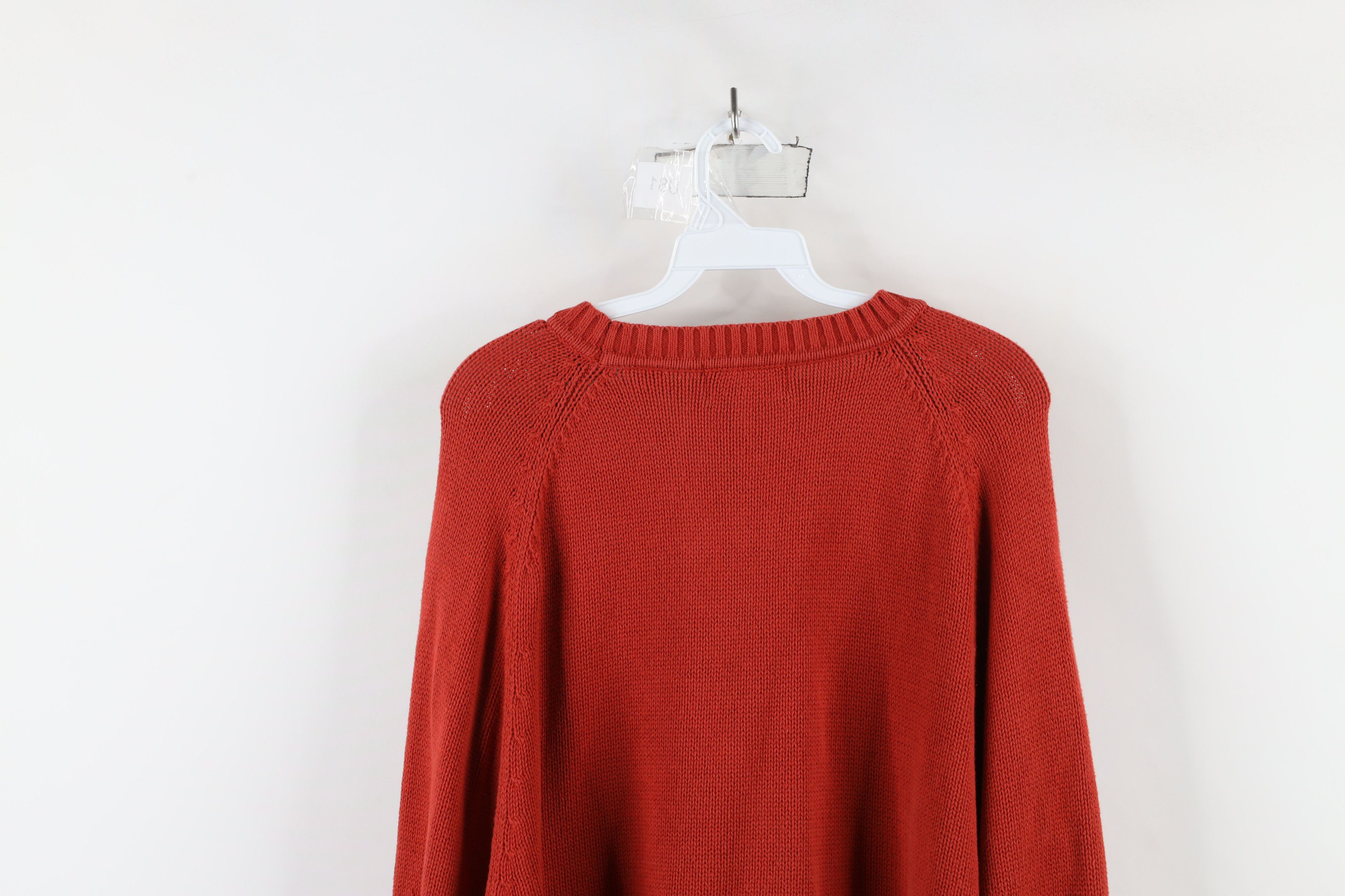 Vintage Vintage 90s Streetwear Cotton Knit Crewneck Sweater Orange Size US XL / EU 56 / 4 - 12 Thumbnail
